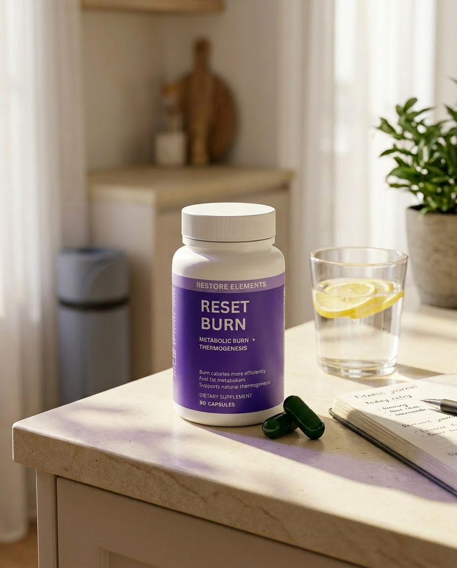 Reset Burn bottle — On the shelf
