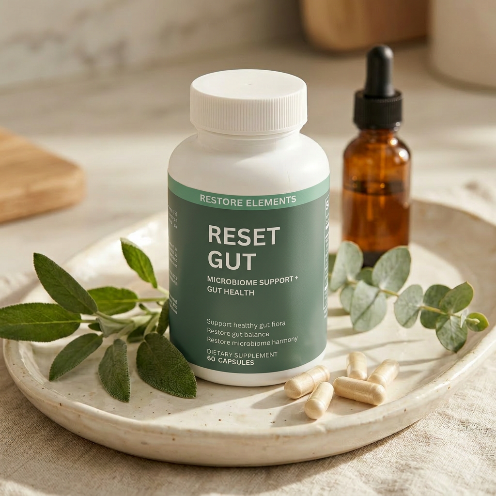 Reset Gut bottle — On the shelf